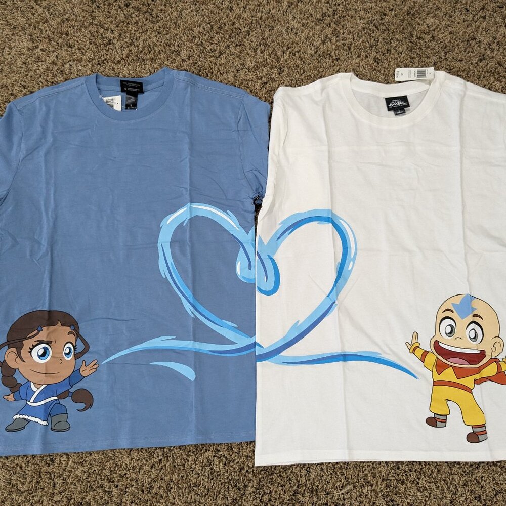 NWT! His/Hers Avatar: The Last Airbender Couples T-Shirts Large & Small